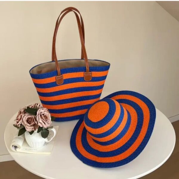 Stylish 2pcs Woven Straw Set